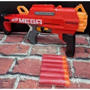 Nerf Mega Accustrike BullDog Blaster w/ 6 New Mega Darts! Good Cond. Retail $40!